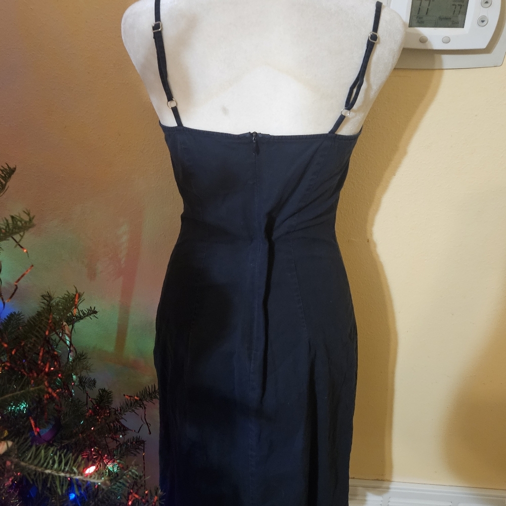 united colors of benetton Y2k Vintage Navy Blue Dress  Small - Picture 3 of 5